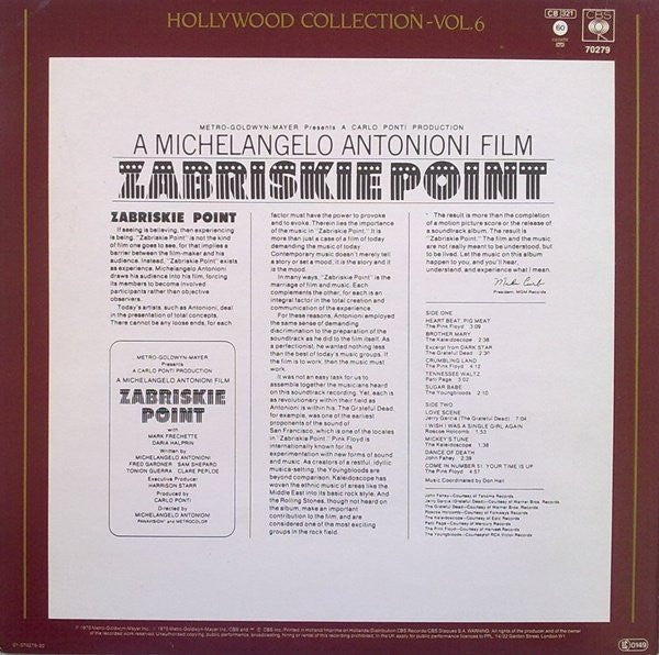 Various : Zabriskie Point (Music From The Motion Picture Sound Track) (LP, Comp, RE)
