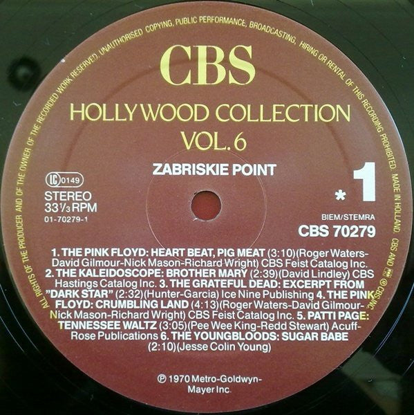 Various : Zabriskie Point (Music From The Motion Picture Sound Track) (LP, Comp, RE)