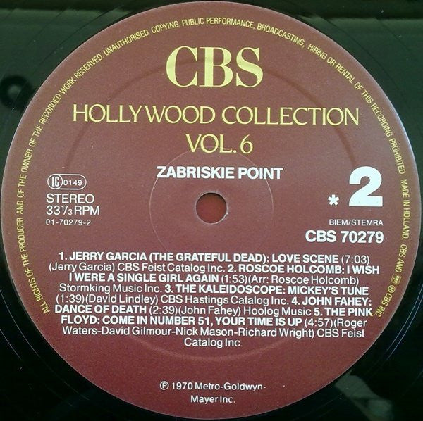 Various : Zabriskie Point (Music From The Motion Picture Sound Track) (LP, Comp, RE)