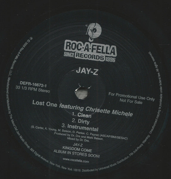 Jay-Z : Lost One (12", Promo)