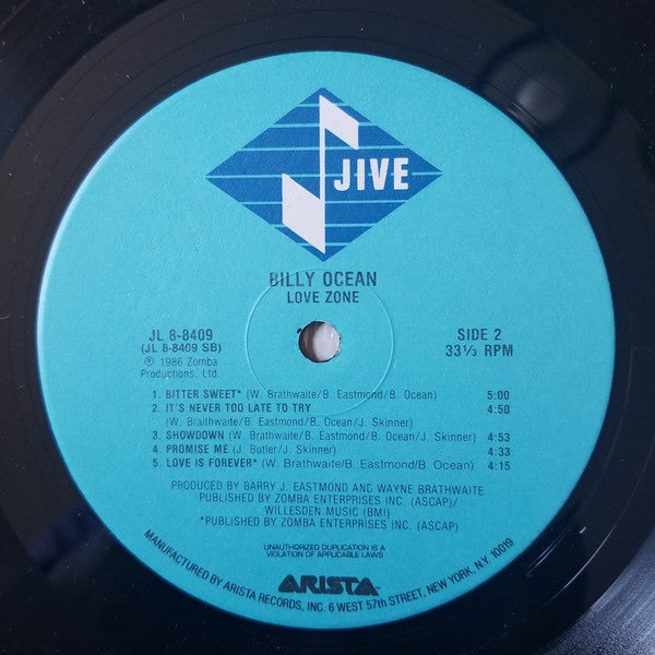 Billy Ocean : Love Zone (LP, Album, Ind)