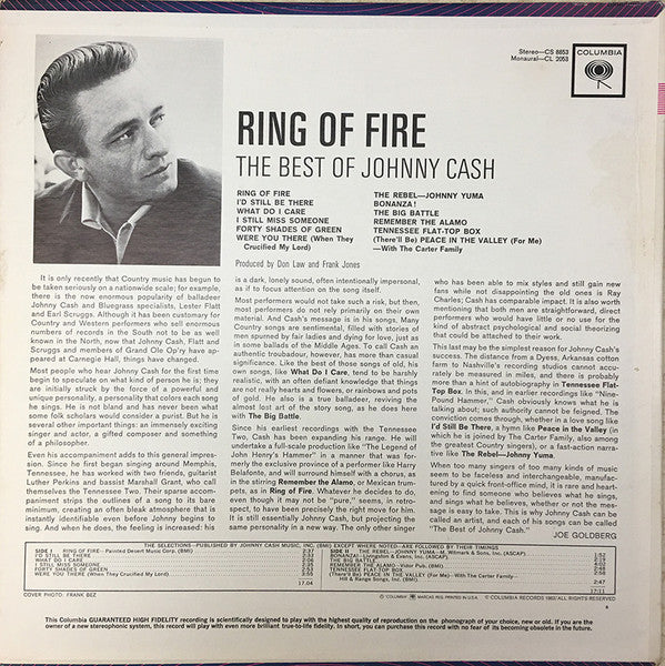 Johnny Cash : Ring Of Fire (The Best Of Johnny Cash) (LP, Comp, Mono, San)
