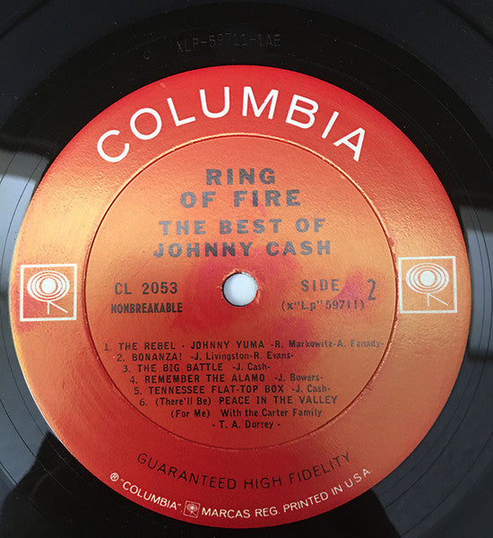 Johnny Cash : Ring Of Fire (The Best Of Johnny Cash) (LP, Comp, Mono, San)
