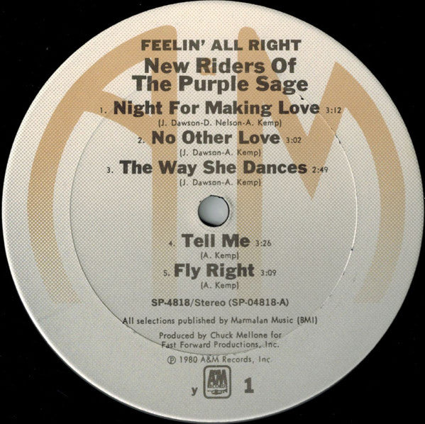 New Riders Of The Purple Sage : Feelin' All Right (LP, Album, Ter)