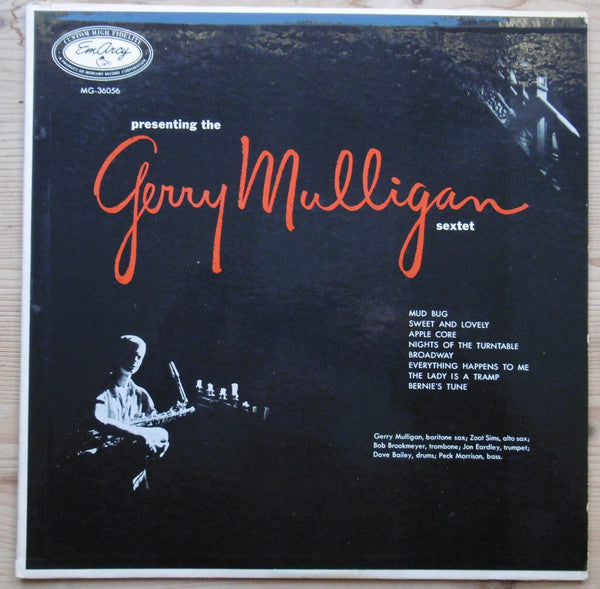 Gerry Mulligan And His Sextet : Presenting The Gerry Mulligan Sextet (LP, Album, Mono, Blu)