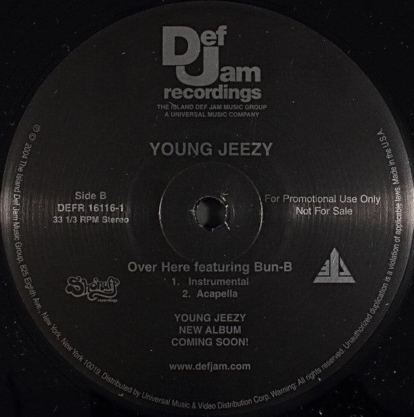 Young Jeezy Featuring Bun B : Over Here (12", Single, Promo)