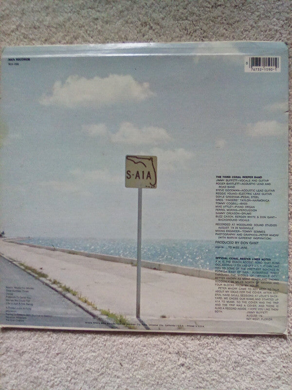 Jimmy Buffett : A1A (LP, RE, Pin)