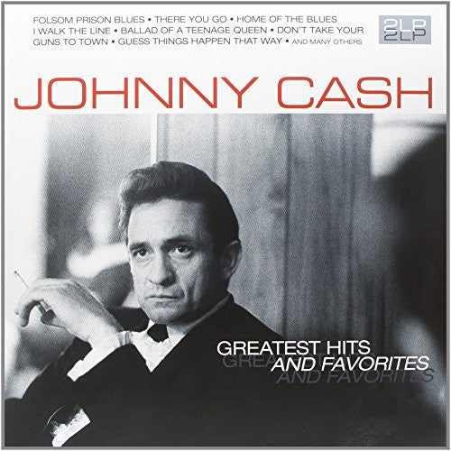 the album cover for Johnny Cash - Greatest Hits & Favorites [Import 2LP]