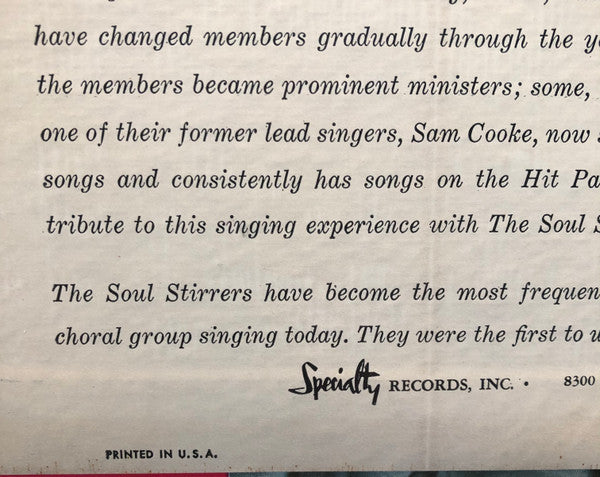 The Soul Stirrers Featuring Sam Cooke : The Soul Stirrers Featuring Sam Cooke (LP, Comp, Mono, Gol)