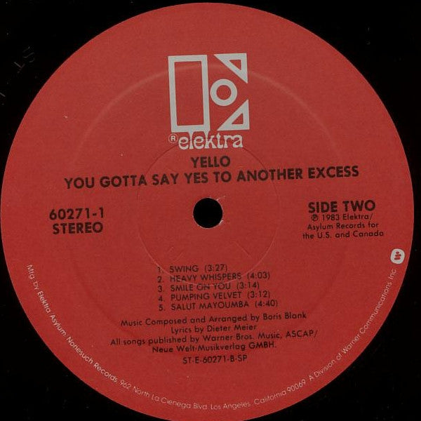 Yello : You Gotta Say Yes To Another Excess (LP, Album, Red)