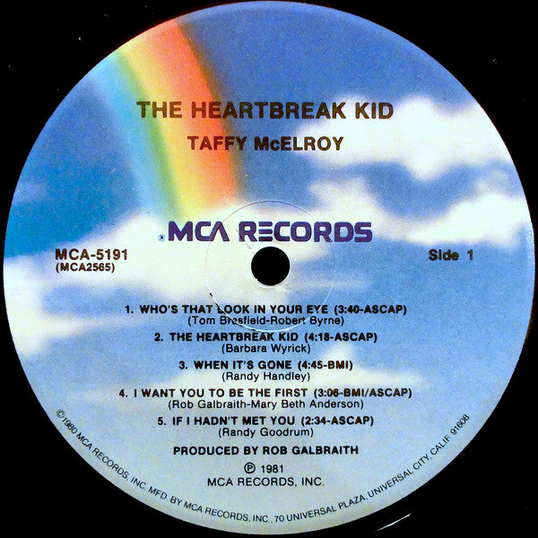 Taffy McElroy : The Heartbreak Kid (LP, Album, Pin)