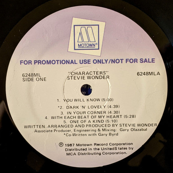 Stevie Wonder : Characters (LP, Album, Promo, Gat)
