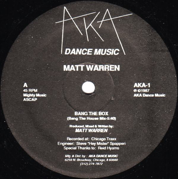 Matt Warren : Bang The Box (12")