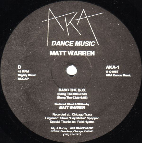 Matt Warren : Bang The Box (12")
