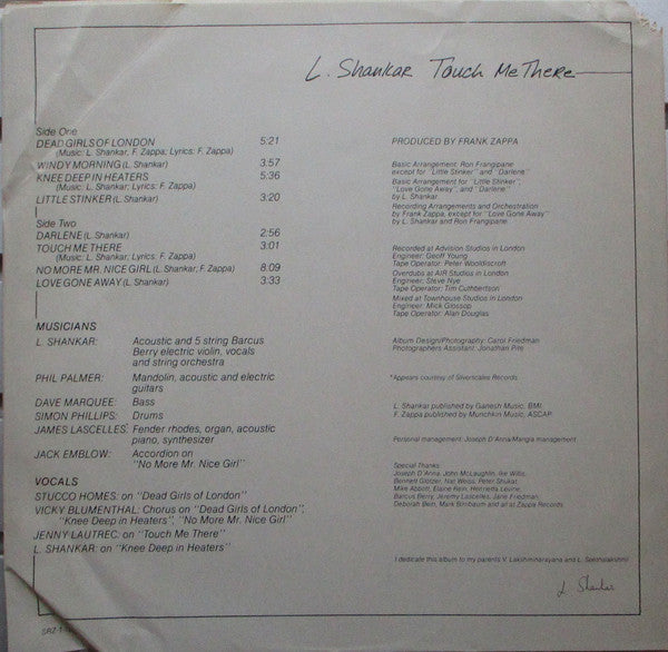 Shankar : Touch Me There (LP, Album)