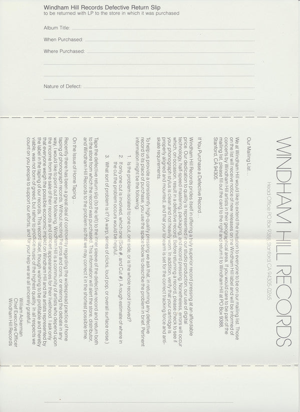 Shadowfax : Shadowfax (LP, Album, RE, EMW)