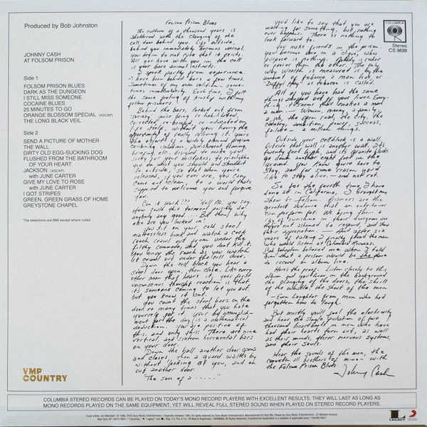 Johnny Cash : At Folsom Prison (LP, Album, Club, RE, Tan)