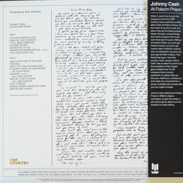 Johnny Cash : At Folsom Prison (LP, Album, Club, RE, Tan)