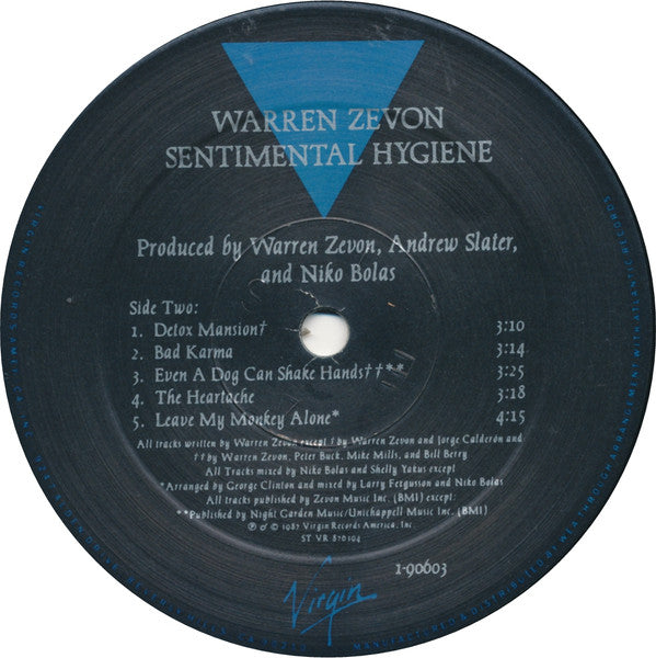 Warren Zevon : Sentimental Hygiene (LP, Album, Spe)