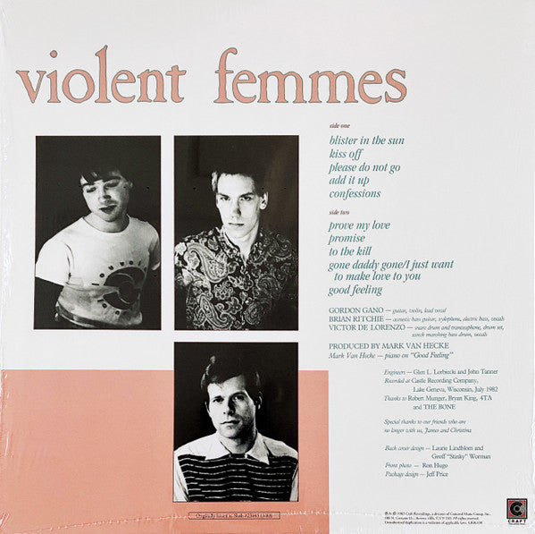 Violent Femmes : Violent Femmes (LP, Album, RE, RM, 180)