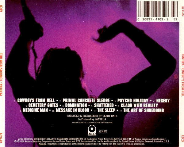 Pantera : Cowboys From Hell (CD, Album, Club)