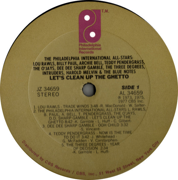 The Philadelphia International All-Stars* : Let's Clean Up The Ghetto (LP, Album)