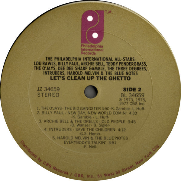The Philadelphia International All-Stars* : Let's Clean Up The Ghetto (LP, Album)