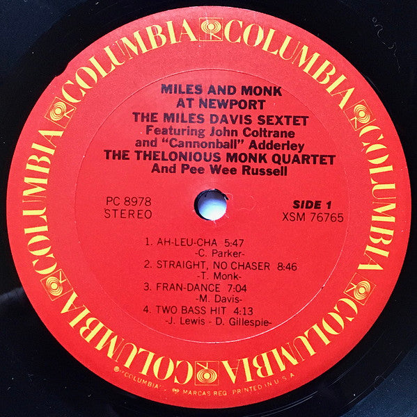 The Miles Davis Sextet & The Thelonious Monk Quartet : Miles & Monk At Newport (LP, Album, RE, Ter)
