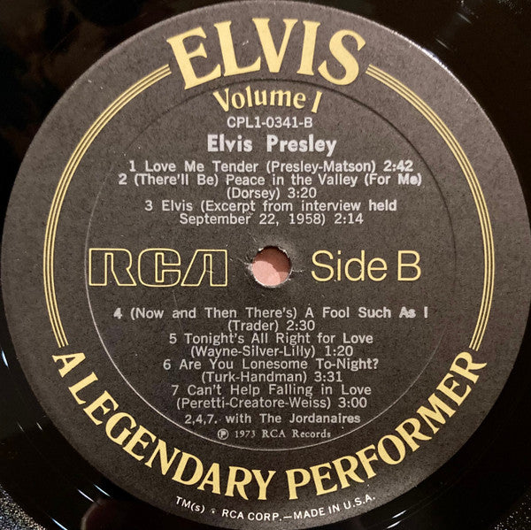 Elvis* : A Legendary Performer - Volume 1 (LP, Comp)