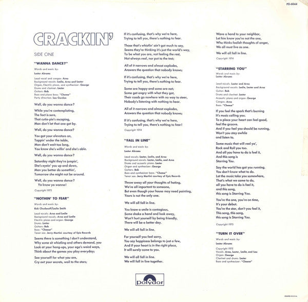Crackin' : Crackin' - I (LP, Album)
