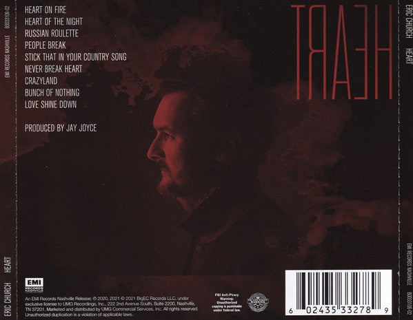 Eric Church : Heart (CD, Album)