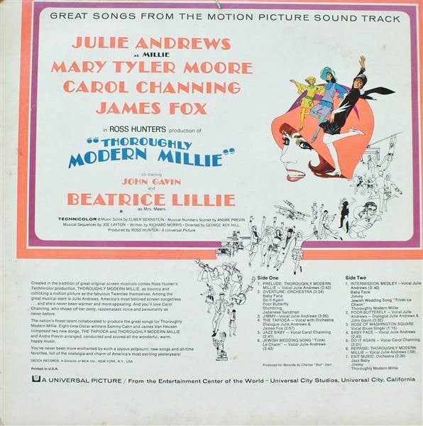 Various : Thoroughly Modern Millie (The Original Sound Track Album) (LP, Album, Mono, Gat)