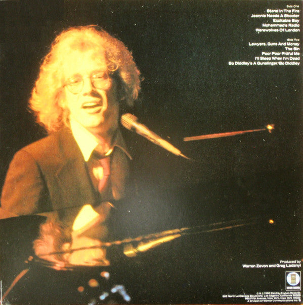 Warren Zevon : Stand In The Fire (Recorded Live At The Roxy) (LP, Album, AR )