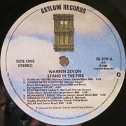 Warren Zevon : Stand In The Fire (Recorded Live At The Roxy) (LP, Album, AR )