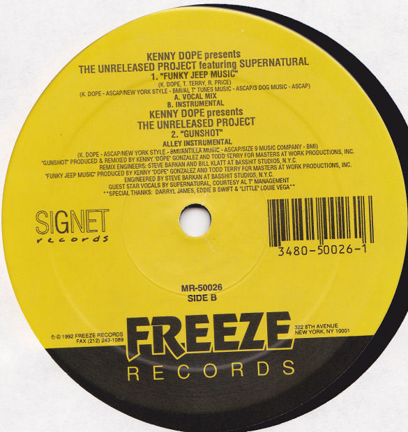 Kenny Dope* Featuring Shaggy : The Unreleased Project - Gunshot (12")