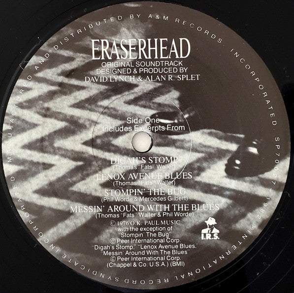 David Lynch & Alan R. Splet : Eraserhead Original Soundtrack (LP, Album, Mon)