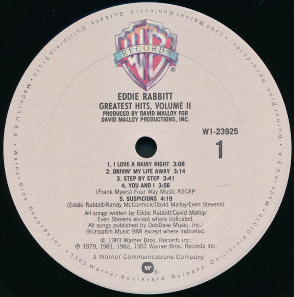 Eddie Rabbitt : Greatest Hits Vol. II (LP, Comp, Club)