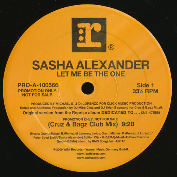 Sasha Alexander : Let Me Be The One (2x12", Promo)