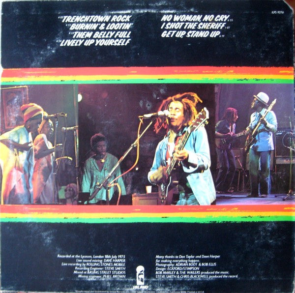 Bob Marley & The Wailers : Live! (LP, Album, Ter)