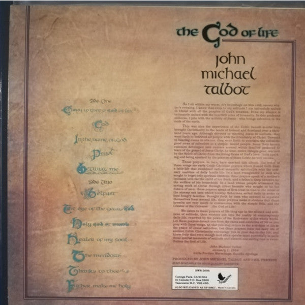 John Michael Talbot : The God Of Life (LP, Album)