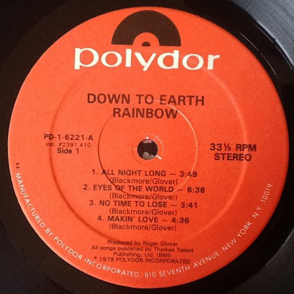 Rainbow : Down To Earth (LP, Album, All)