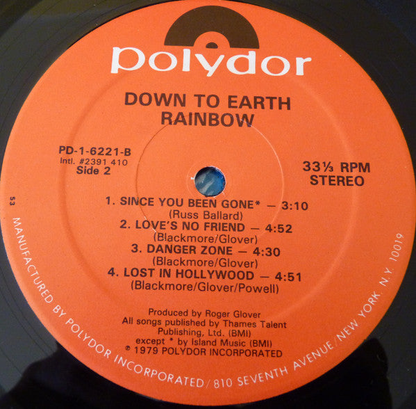 Rainbow : Down To Earth (LP, Album, All)