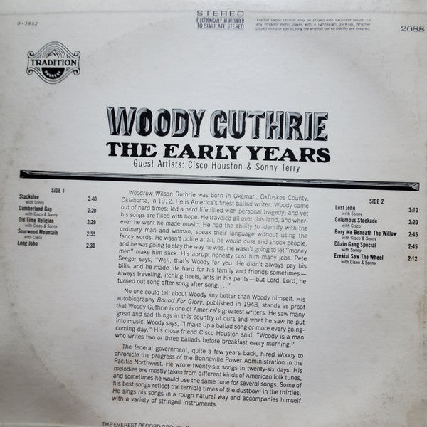 Woody Guthrie : The Early Years (LP, Comp)
