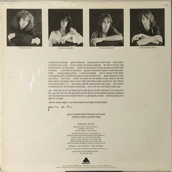 Patti Smith : Horses (LP, Album, RP, PRC)