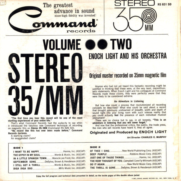 Enoch Light And His Orchestra : Stereo 35/MM (Volume Two) (LP, Album)