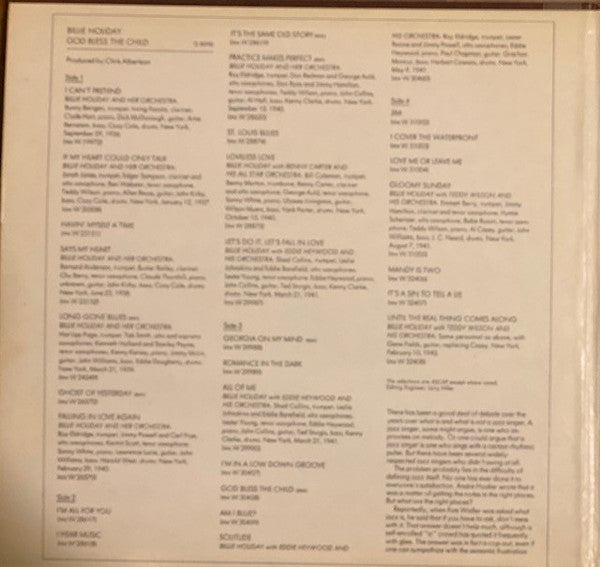 Billie Holiday : God Bless The Child (2xLP, Album, Comp, Mono, Pit)