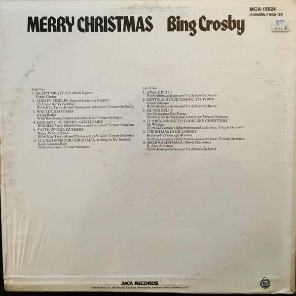 Bing Crosby : Merry Christmas (LP, RE, Tan)
