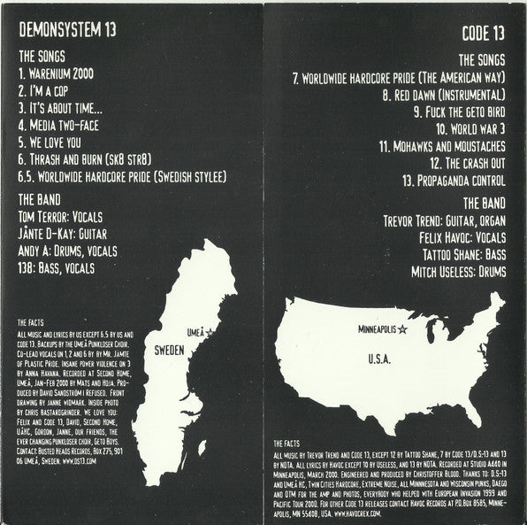 Code 13 / Demon System 13 : Code 13 / DS 13 (7", EP, RP)