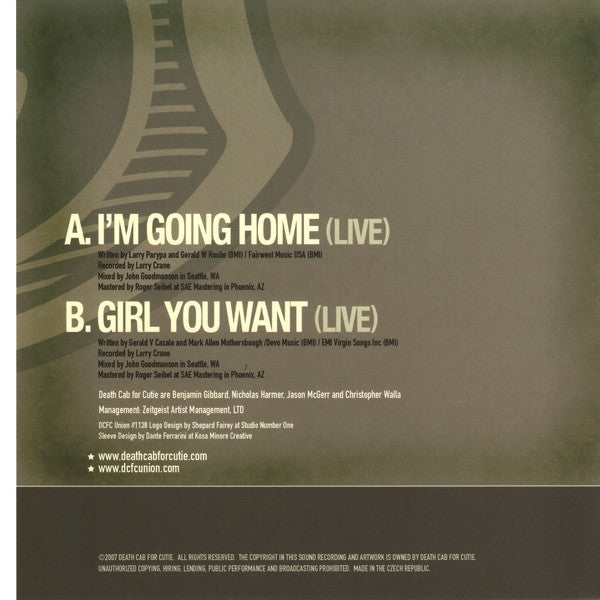 Death Cab For Cutie : Live From The Fall 2006 Tour (7")