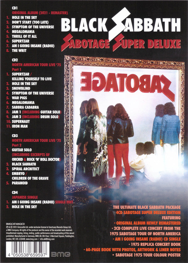 Black Sabbath : Sabotage Super Deluxe (CD, Album, RE, RM + 2xCD, Album + CD, Single + Box)
